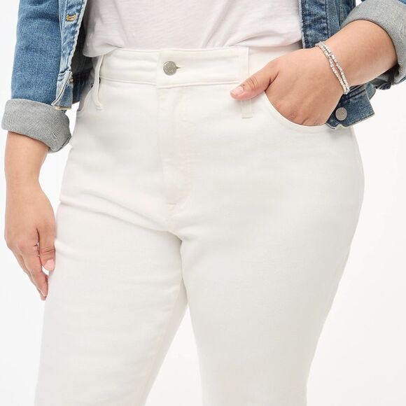 NWT J. Crew Curvy Essential Straight White Jean in All-Day Stretch - Picture 5 of 13